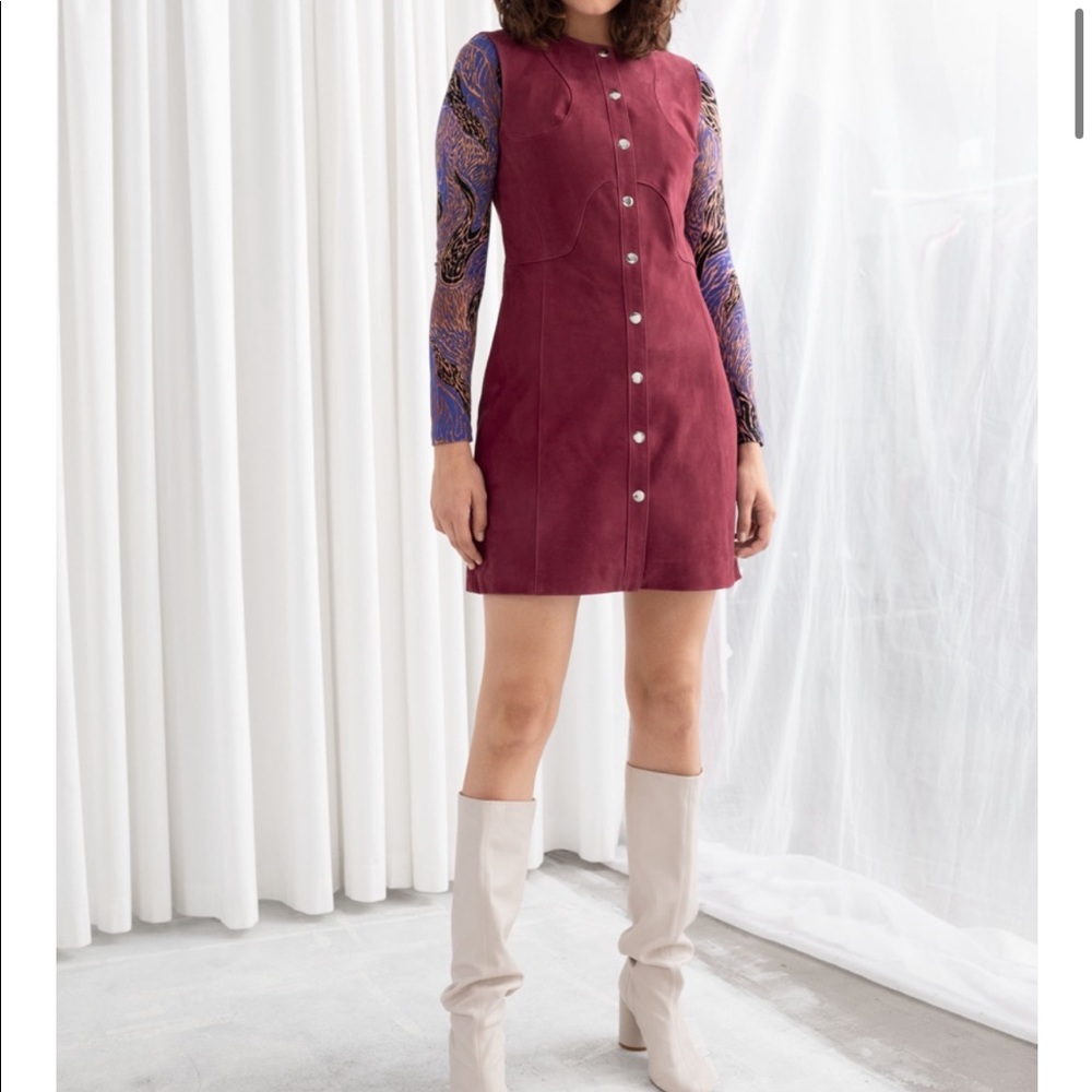 & other stories leather mini dress